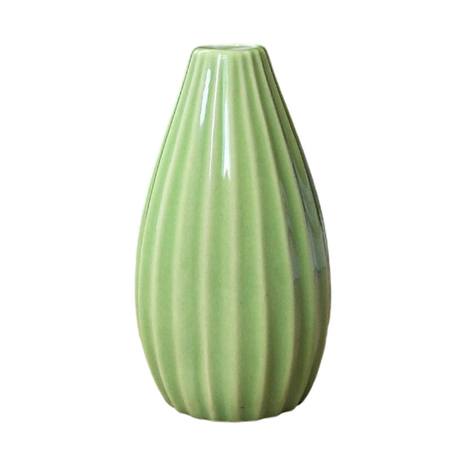 Vases minimalistes en céramique à texture verticale, contenants pour compositions florales, pots de fleurs pour centre de table de mariage, vert