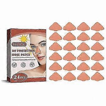 2026 League UV Protection Sunscreen Nose Protector Patches 24-Pack - Breathable Cotton Adhesive Strips | Flesh Colour | Ideal for Outdoor Sports & Hik