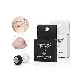 10m Eyebrow Mapping String,pre-inked Black White Eyebrow Thread For Microblading, Measuring Tool For Marking Symmetrical Eyebrows