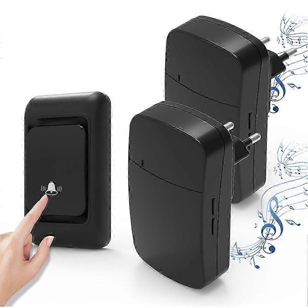 Wireless Doorbell Set with Multiple Combinations, Easy Installation, Long Range, LED, Waterproof Design, EU Plug