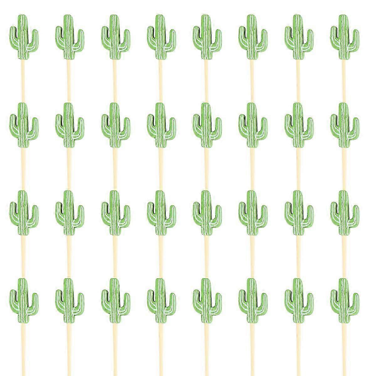 Disposable Cactus Picks for Decoration Fruit Picks 100Pcs