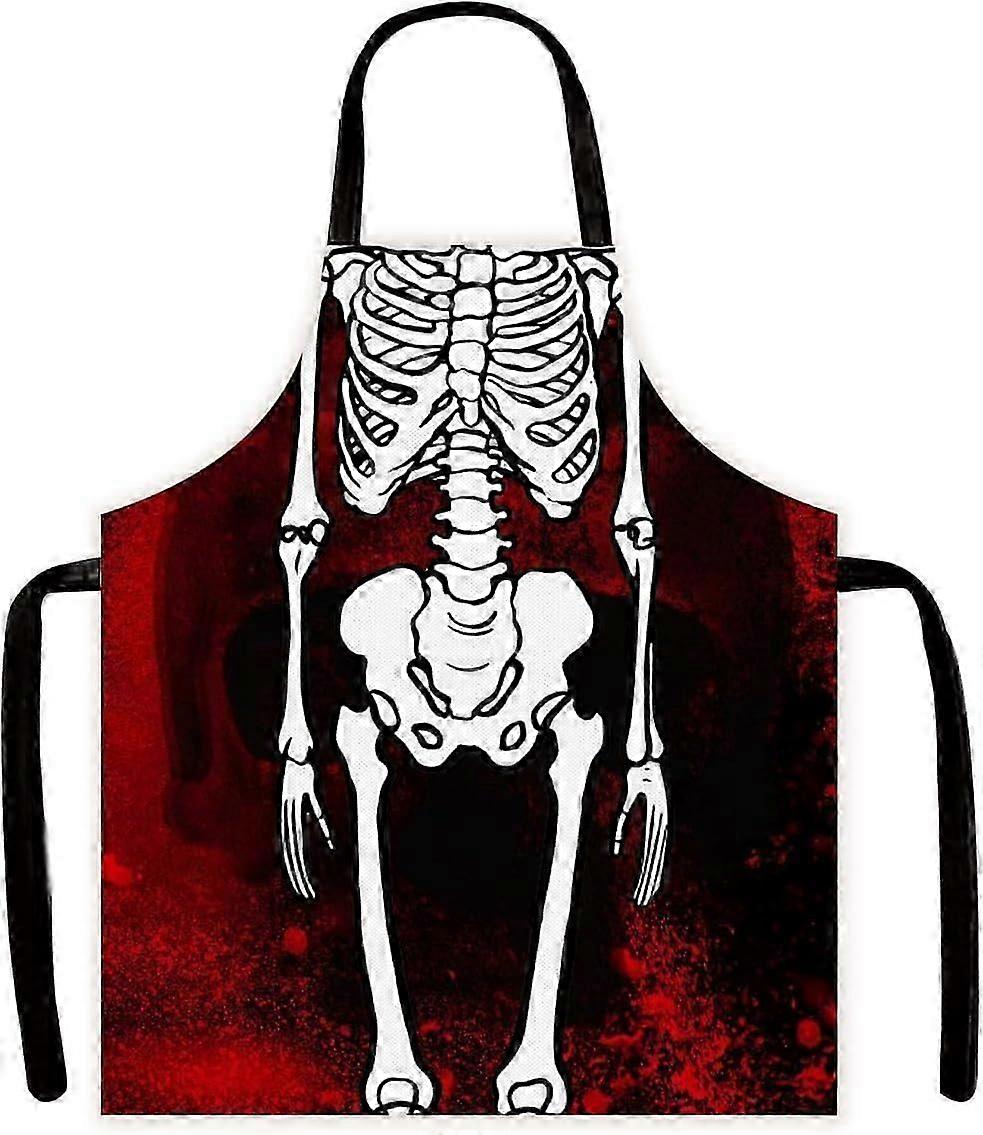 Halloween Skeleton Design Apron, Blood Splatter Pattern,