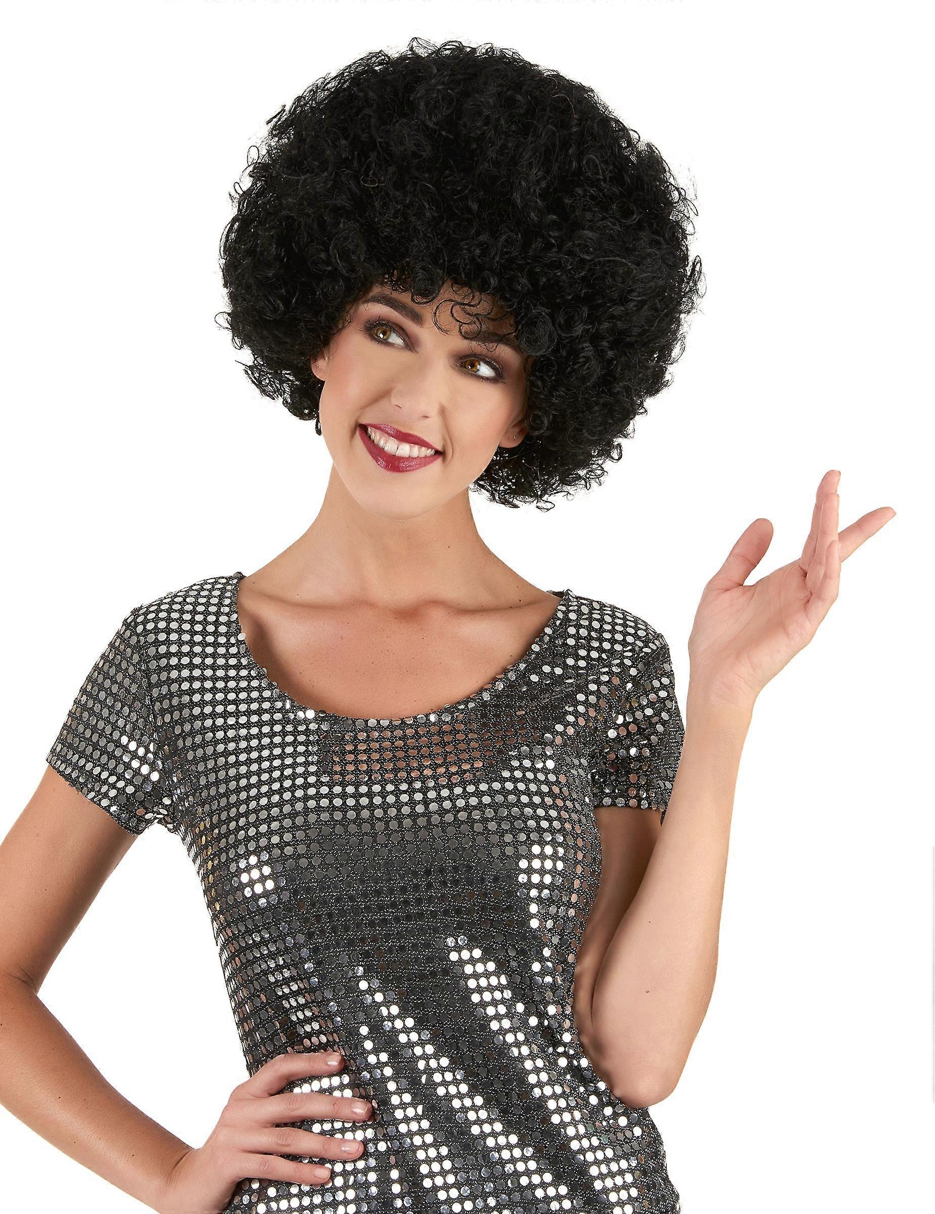 Black afro wig for adults
