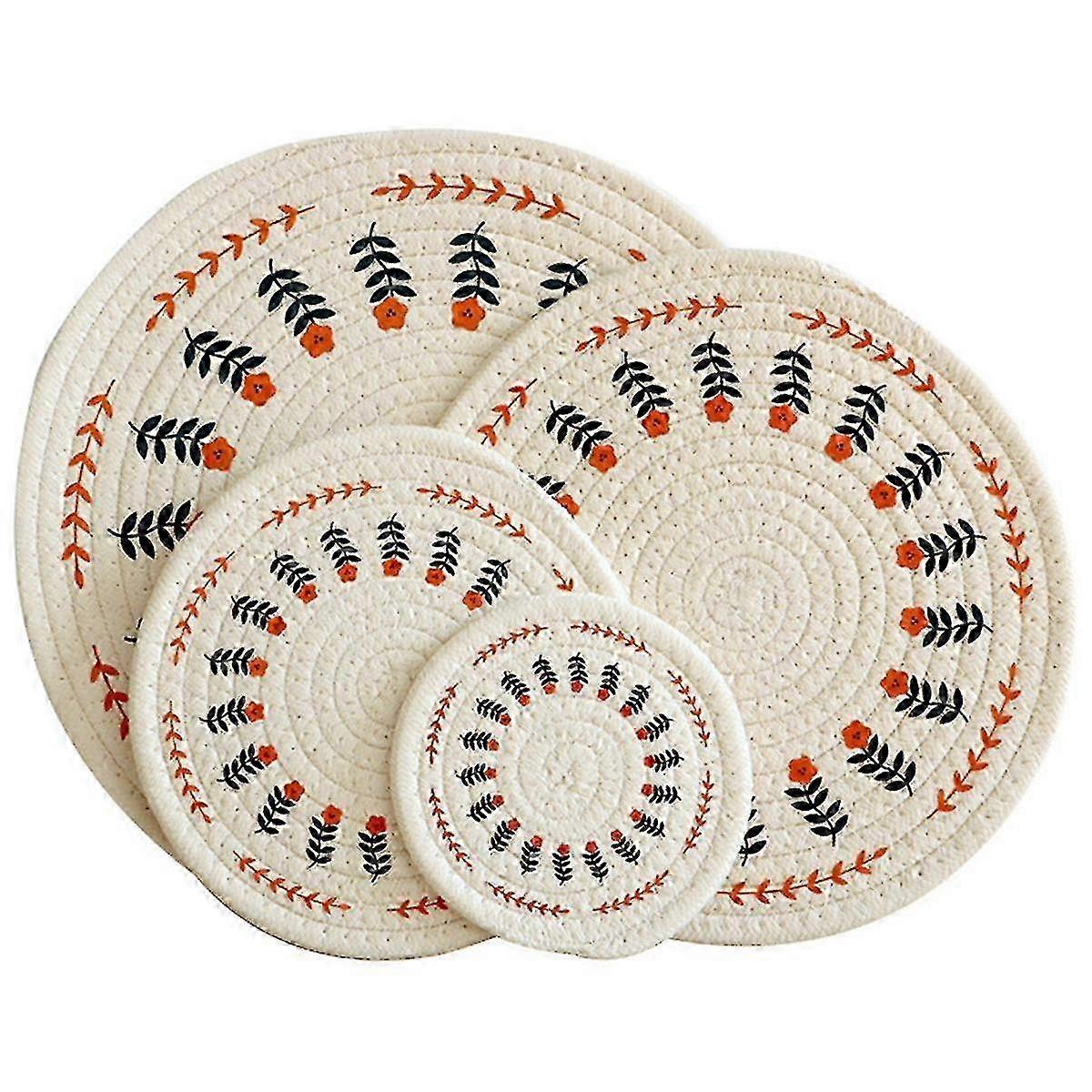Cotton Rope Flower Placemat Set