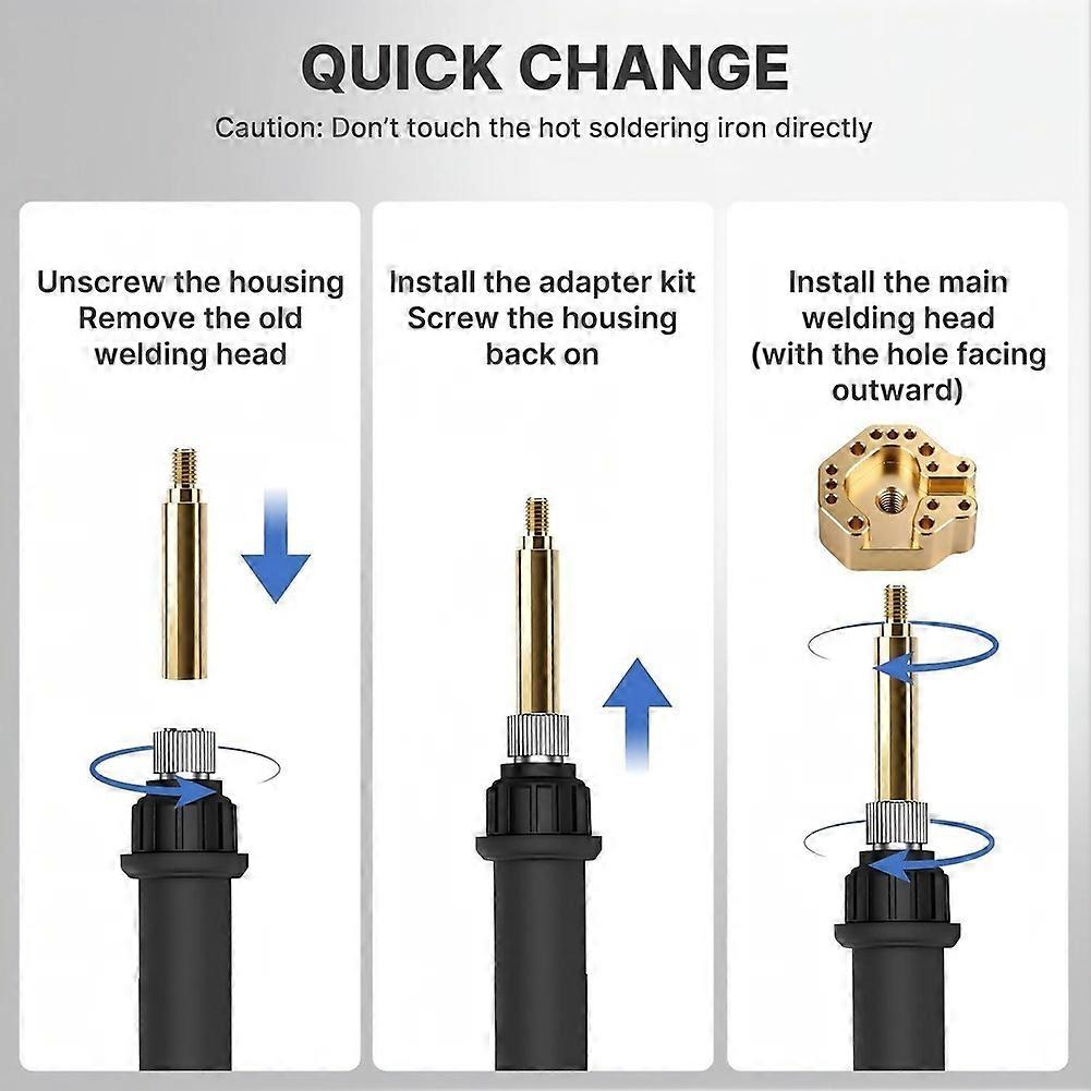 Soldering Iron Tip Controller - Multi-Hole Chrome-Plated Copper Head with Adapter for Rapid Heating & Alignment