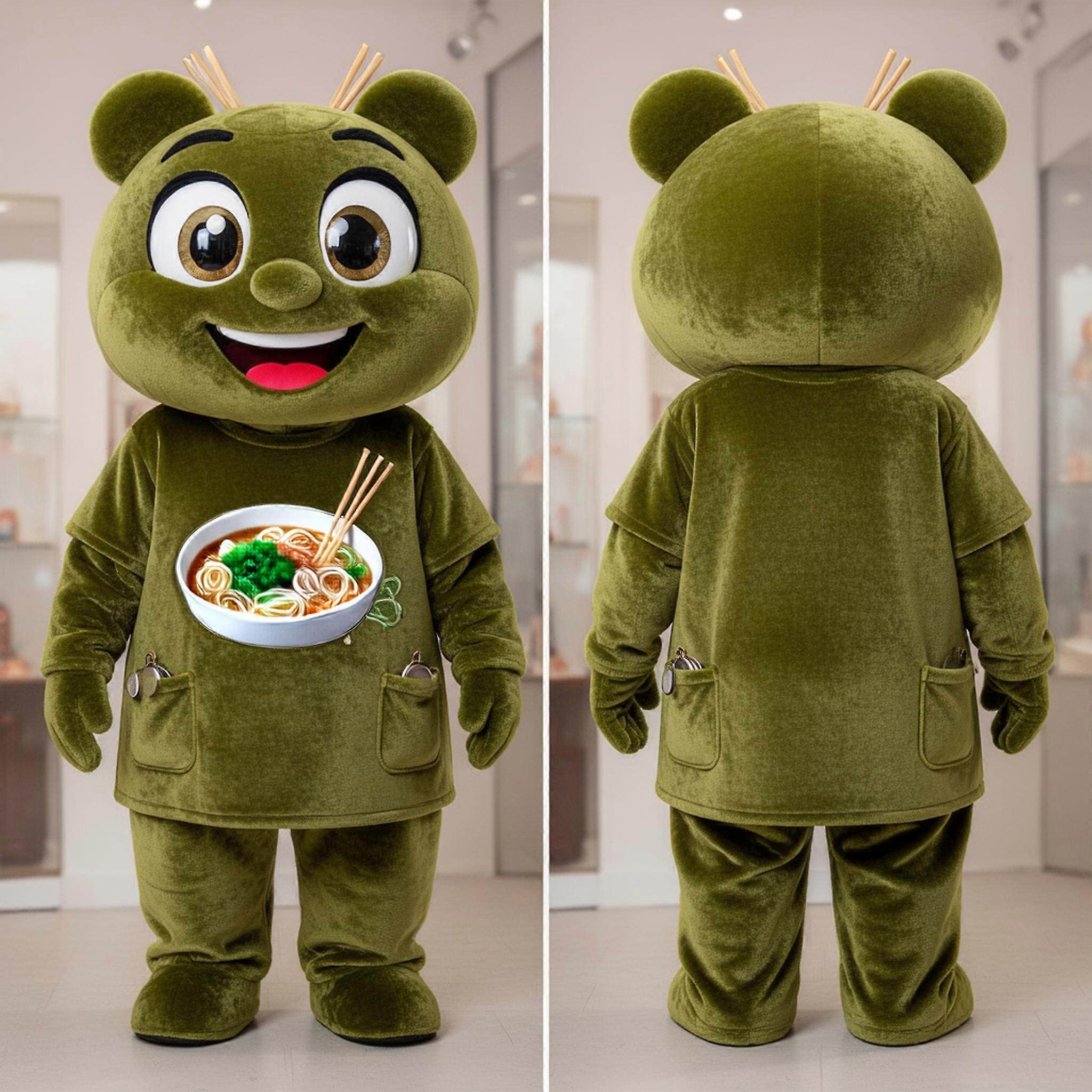 MASTICOT Olive Green Broad Smiling Pho Mascot