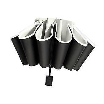Compact White Travel Umbrella with Neutral Finish, Lightweight Foldable Design for Rain