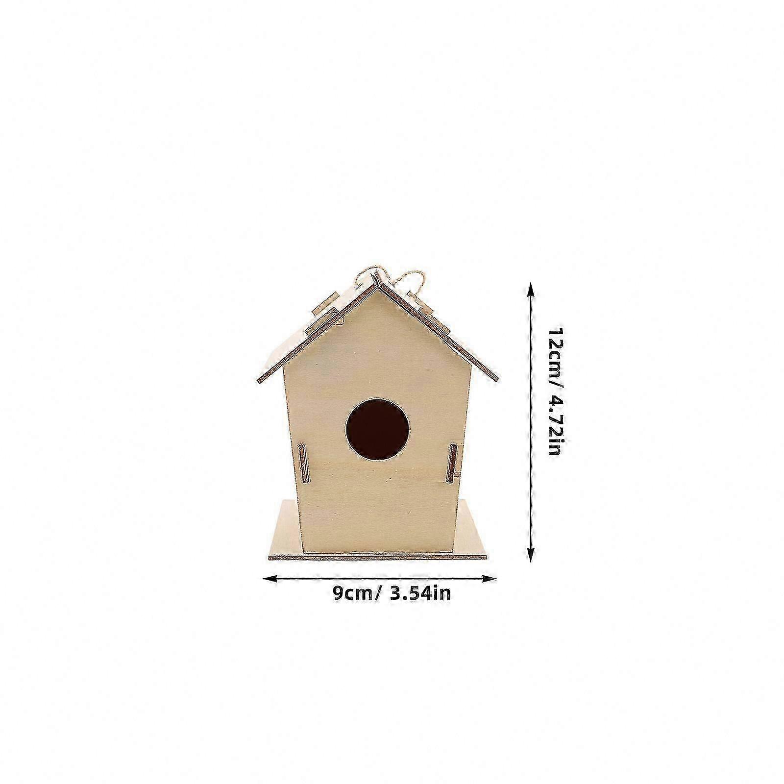 Lot de 6 nichoirs en bois non peints à suspendre soi-même, pour enfants, idéal pour les loisirs créatifs (graffiti, peinture).