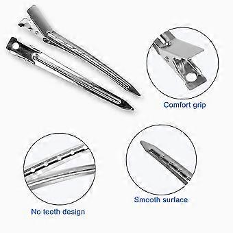 12/24 Pack Silver Metal Alligator Hair Clips, Duck Bill Hair Sectioning Clips for Women Girls, 3.5 Inch