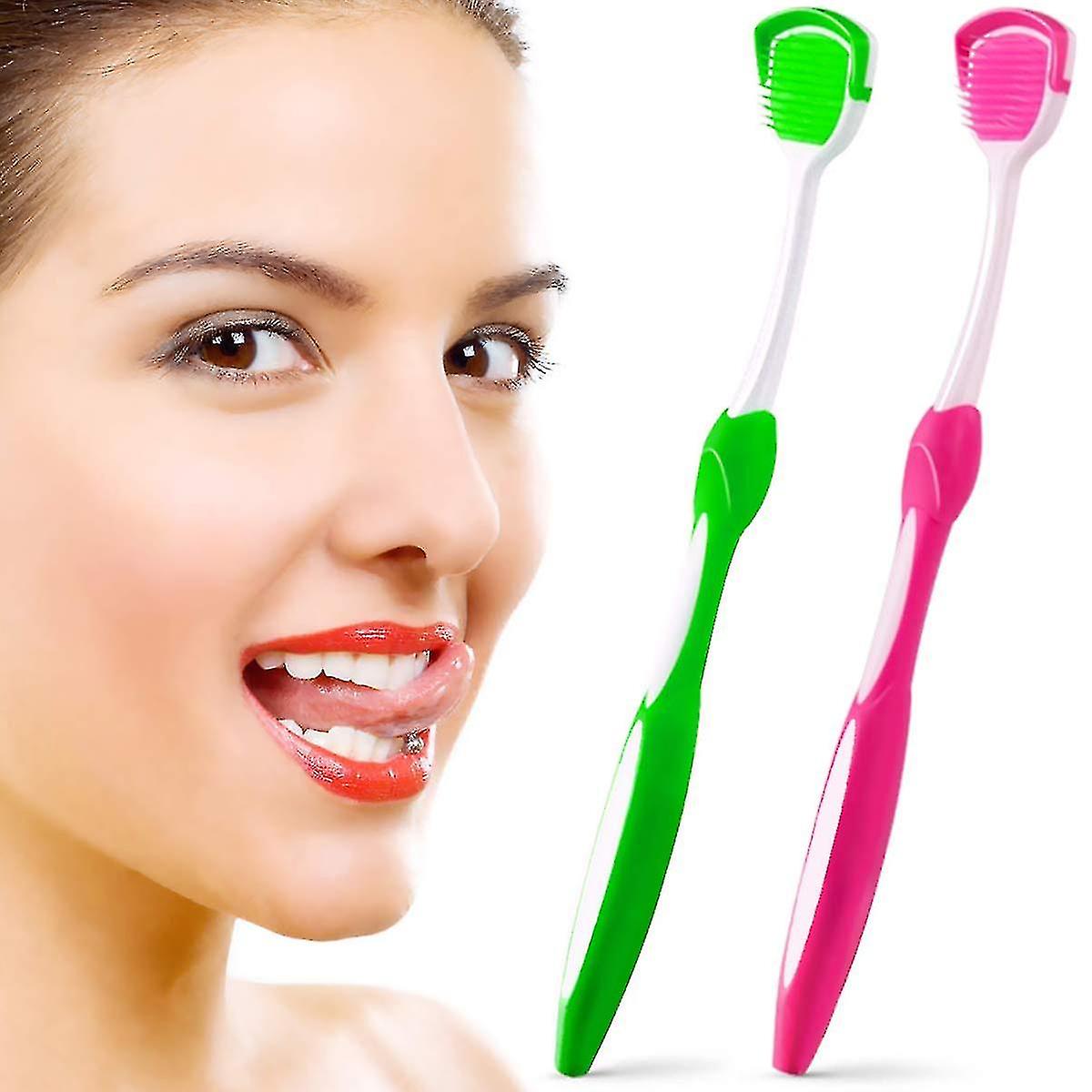 2 Pack  Tongue Brush, Tongue Scraper, Tongue Cleaner