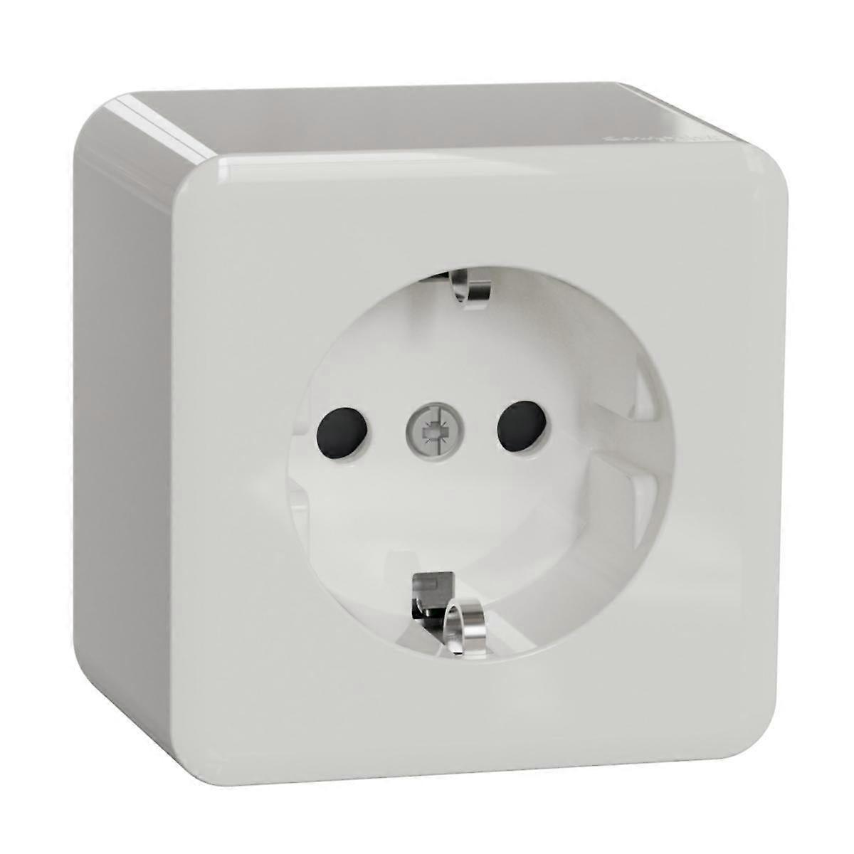 Schneider Exxact WDE015576 Surface Single Socket Outlet Schuko 16A IP21 White