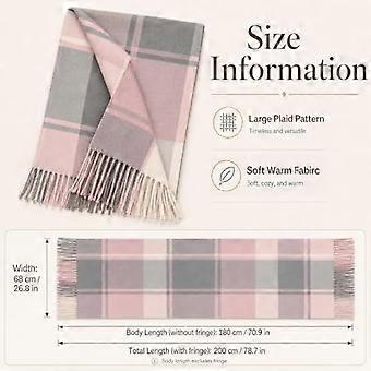 Winter-Plaid-Scarf for Womens Warm-Tartan-Blanket Shawl-Wrap with Tassel szshsy02