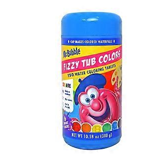 Mr. Bubble Fizzy Tub Colors Bath Color Changing Tablets Fragrance Free Waterfall Cap 150 ct
