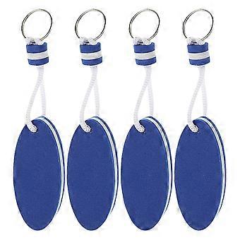 Oval Floating Keychain Eva Foam Key Float for Fishing 4Pcs Set Blue