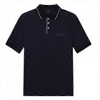 Armani Exchange Herren Polohemd aus Baumwolle mit kontrastfarbenen Details an den Ärmelenden.