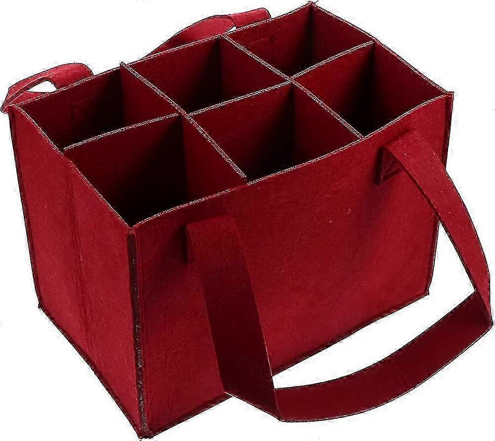 Felt 6-Bottle Carrier Foldable Durable