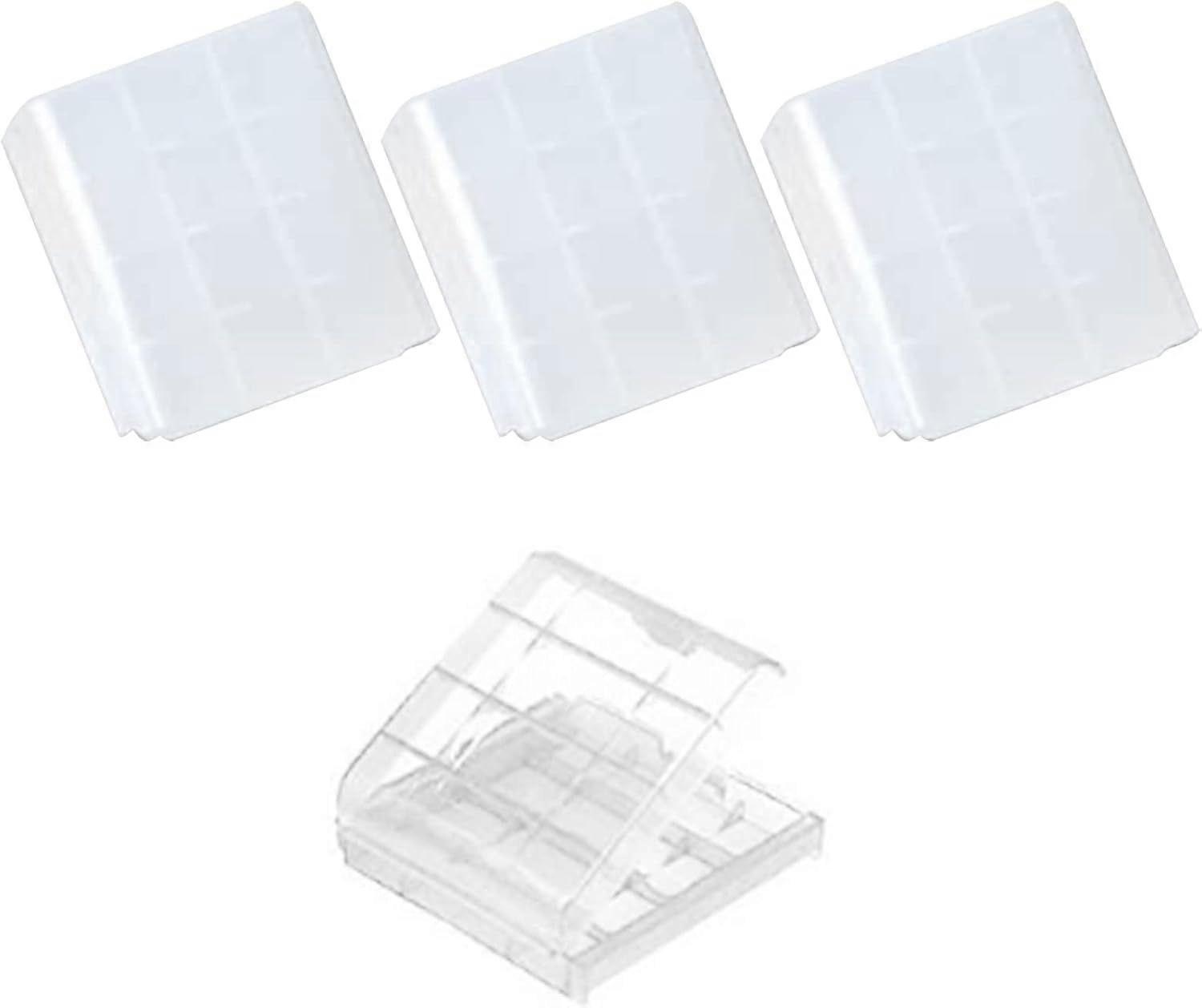 3Pcs AA Battery Case,Clear Plastic Cell Battery Storage Case Holder Box