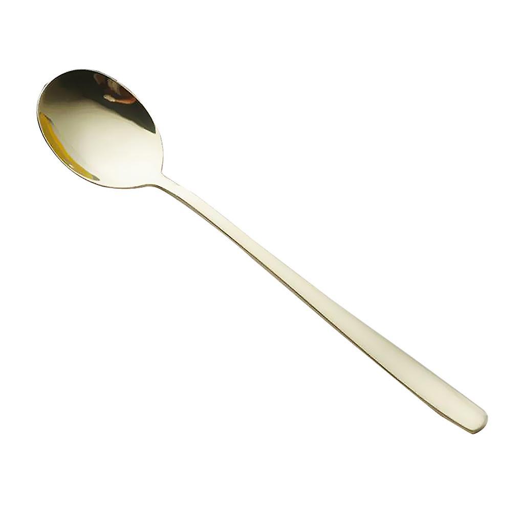 Stainless Steel Long Handle Table Dinner Soup Spoon Tableware Purple