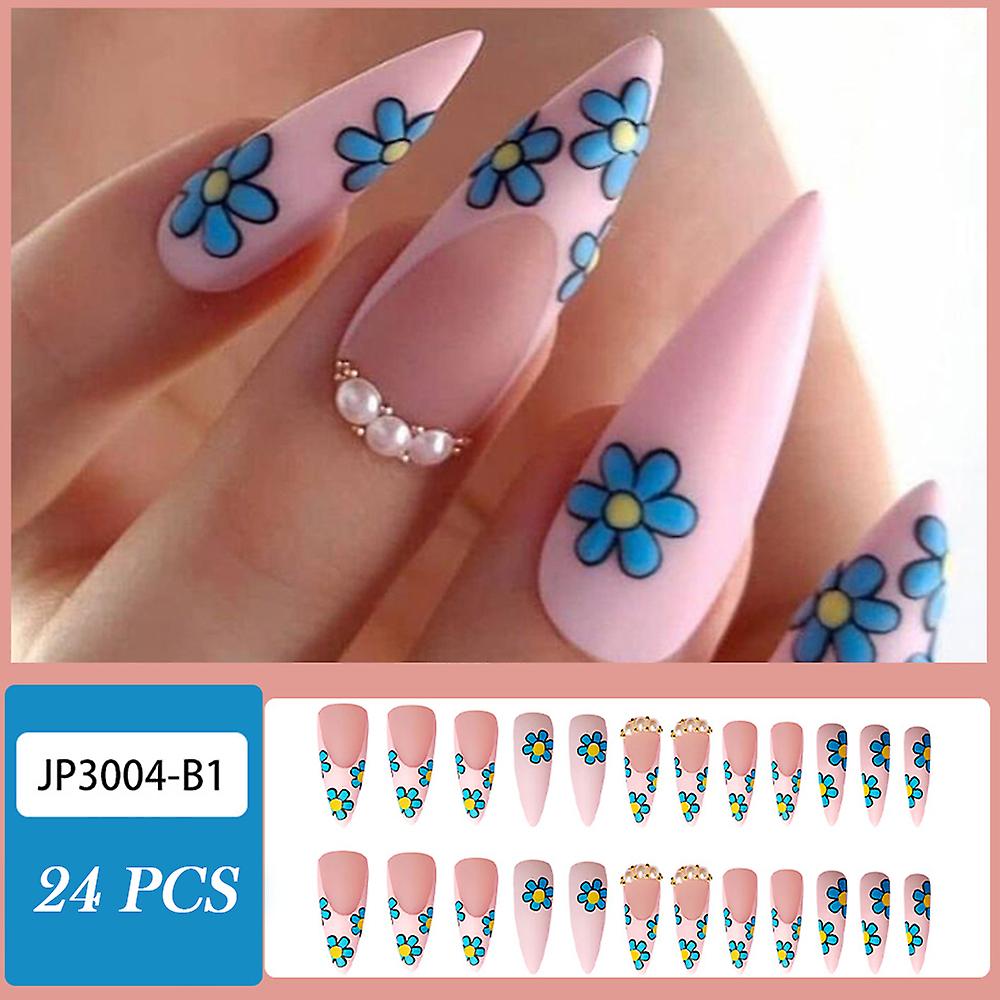 24pcs False Nails Diy Manicure More Convenient To Use And Are Easy To Trim, File And Color