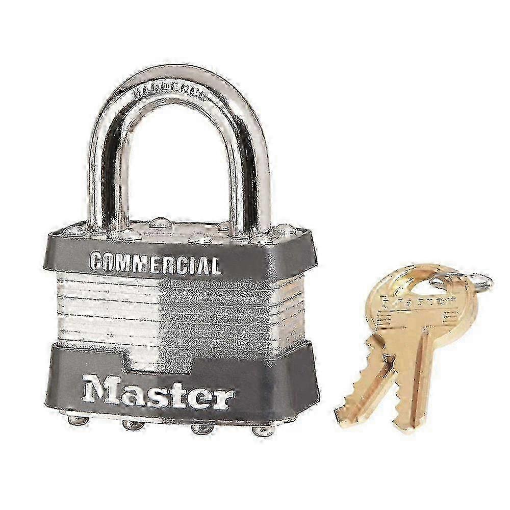 Master Lock Wide Laminated Steel Pin Tumbler Padlock, 1-9/16 In, 1 Ea