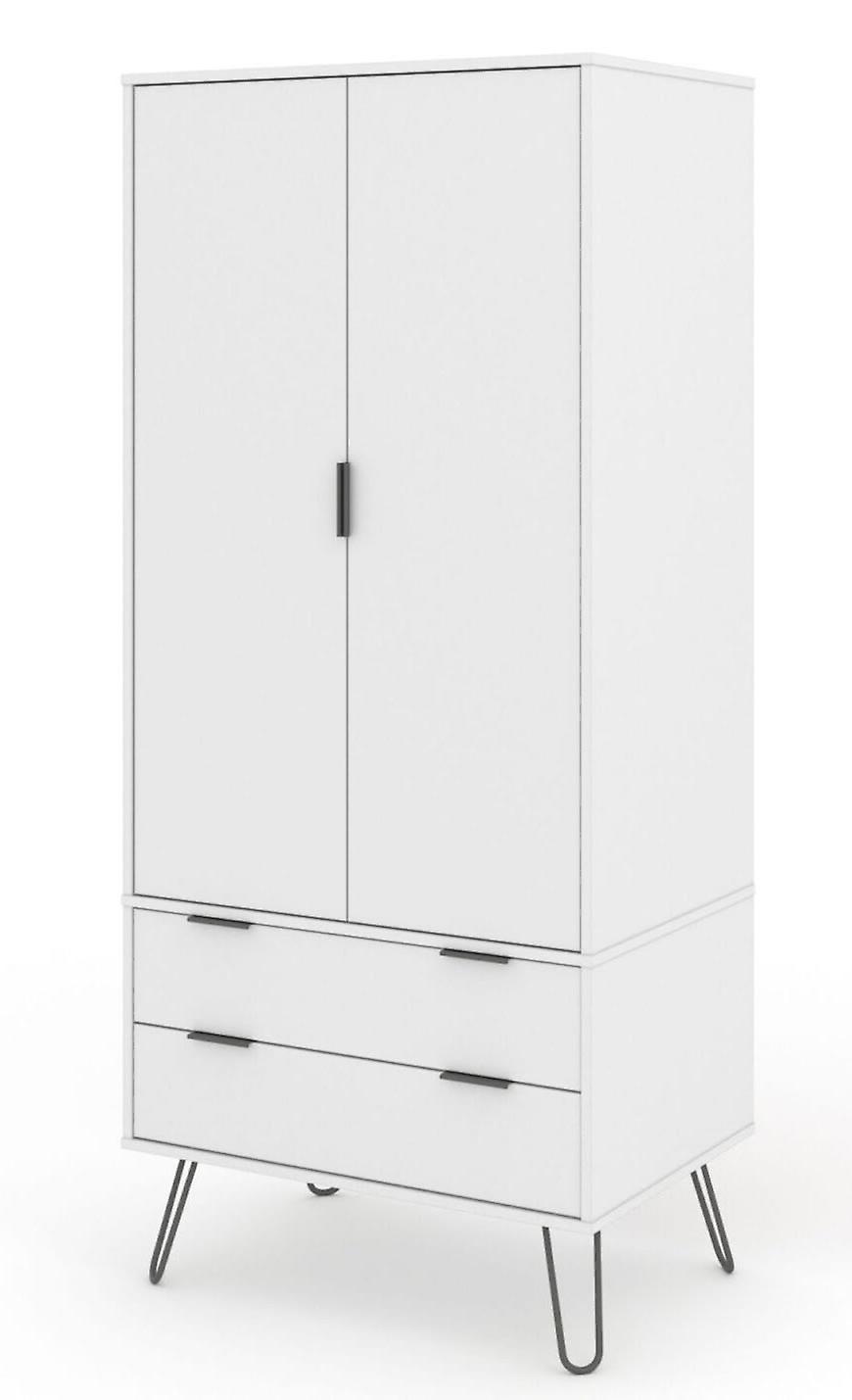 Augustine White 2 Door 2 Drawer Wardrobe