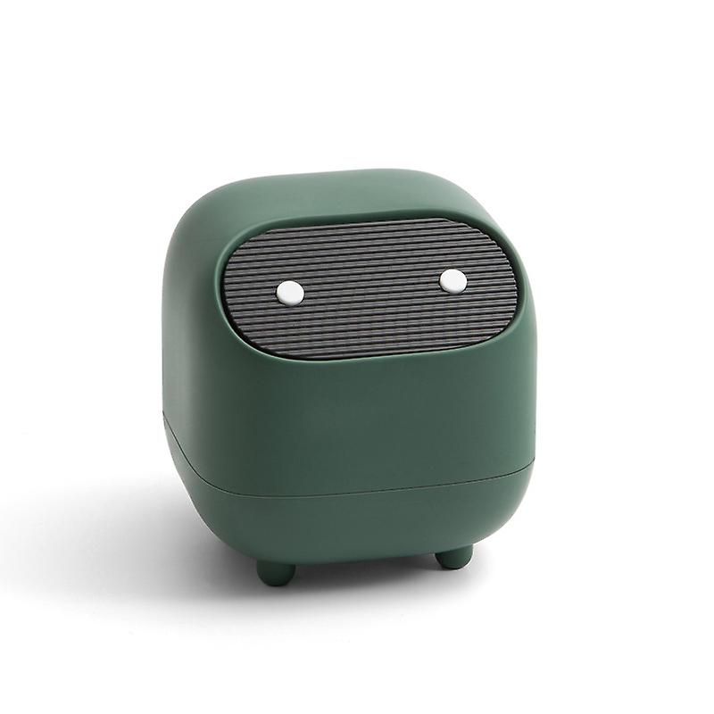 Desktop Double Layer Trash Can Press To Open With 4 Foot Support & Lid Large Capacity，Green