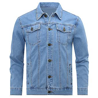 Youthup Mens Casual Lapel Denim Jacket
