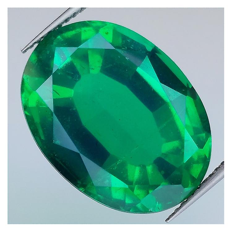 20.57ct Synthetic Emerald With Oval Cut Quartz Doublet 20.6x15.3mm awo41