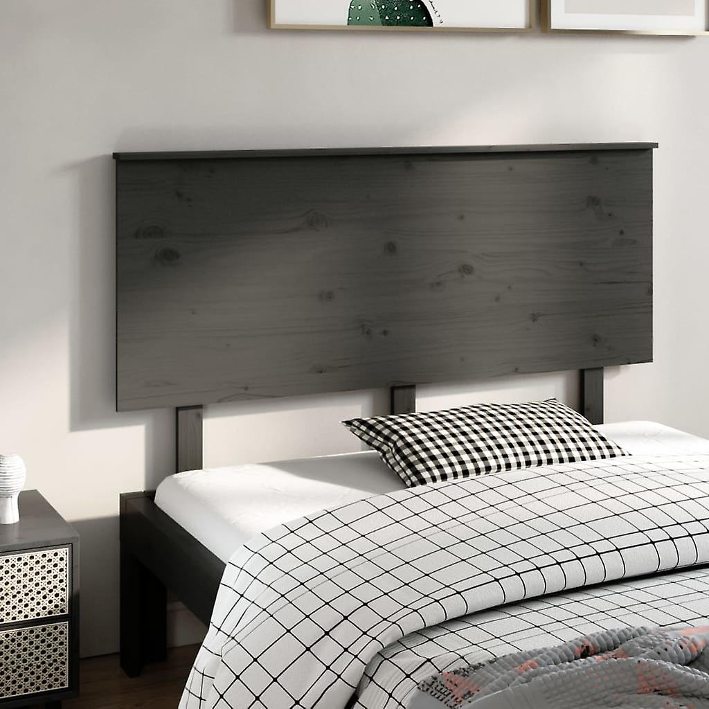 Headboard Grey 144x6x82.5 Solid Pine Wood