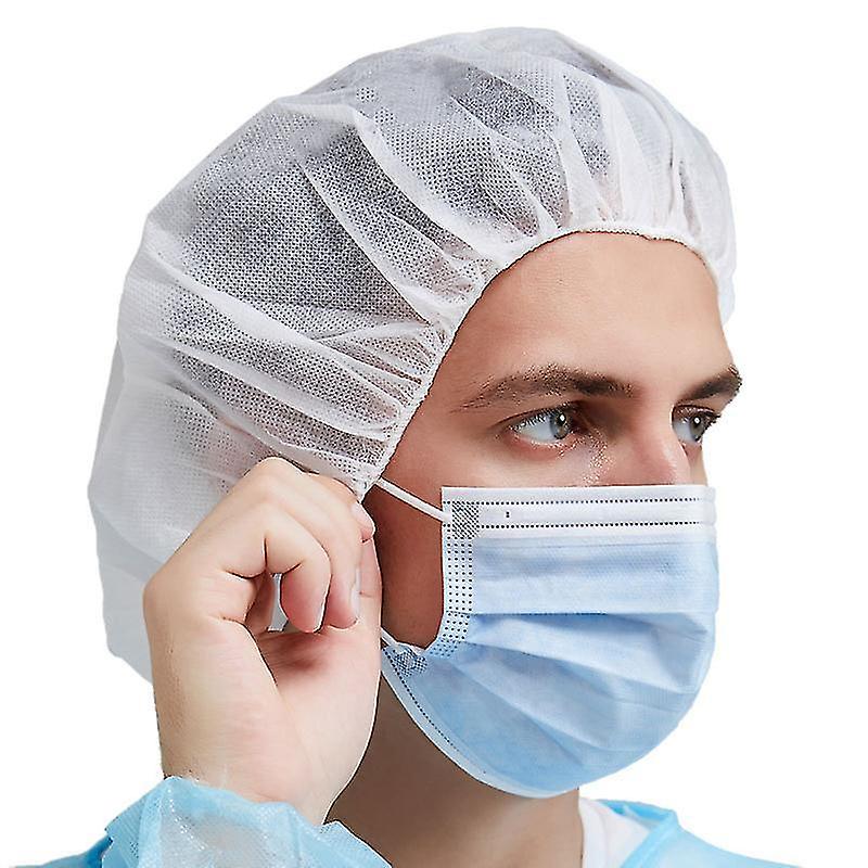 100 couvre-chefs de couvre-chefs en filet à cheveux jetables et capuchon anti-poussière