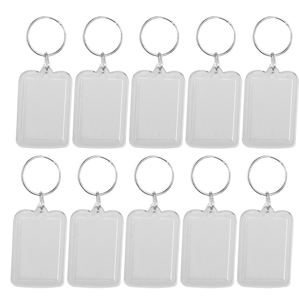 10pcs Clear Blank Insert Photo Picture Acrylic Frame Keyring Split 4.0x5.6cm