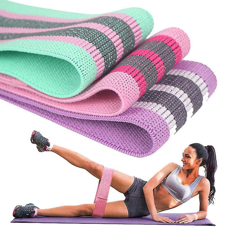 3-Piece Resistance Bands Set With Storage Bag - Home Workout, Fitness, Yoga, Elastic Loops