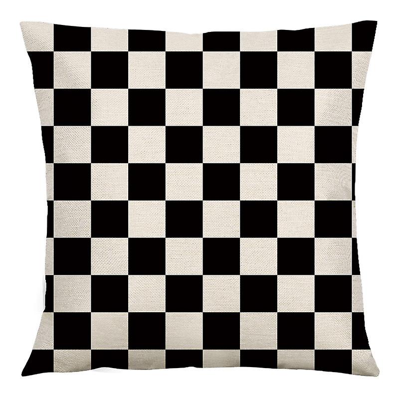 45cm Geometriska Linen Kuddfodral - Minimalistisk Nordic Style Heminredning För Soffkuddar