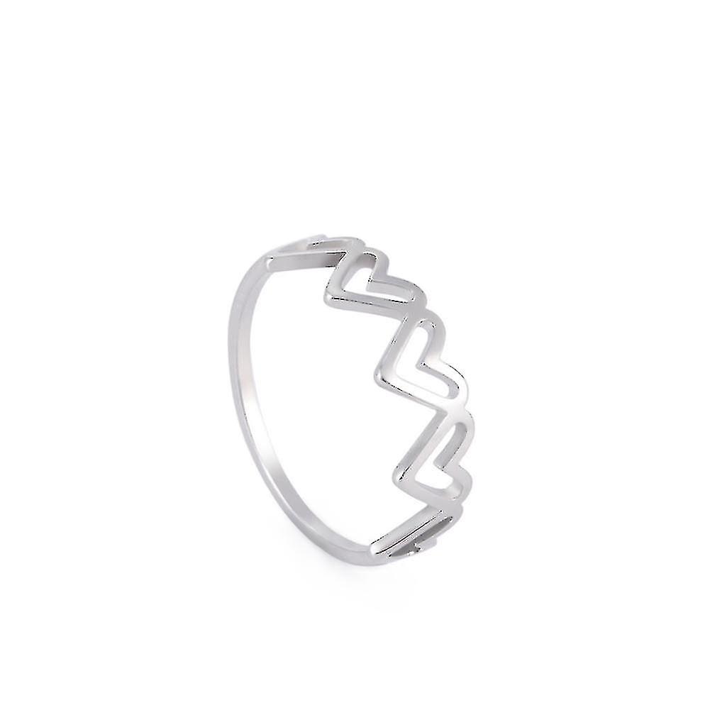 Minimalistisk hjertering rustfrit stål kvinders ring søde fingerringe smykker fødselsdagsgaver