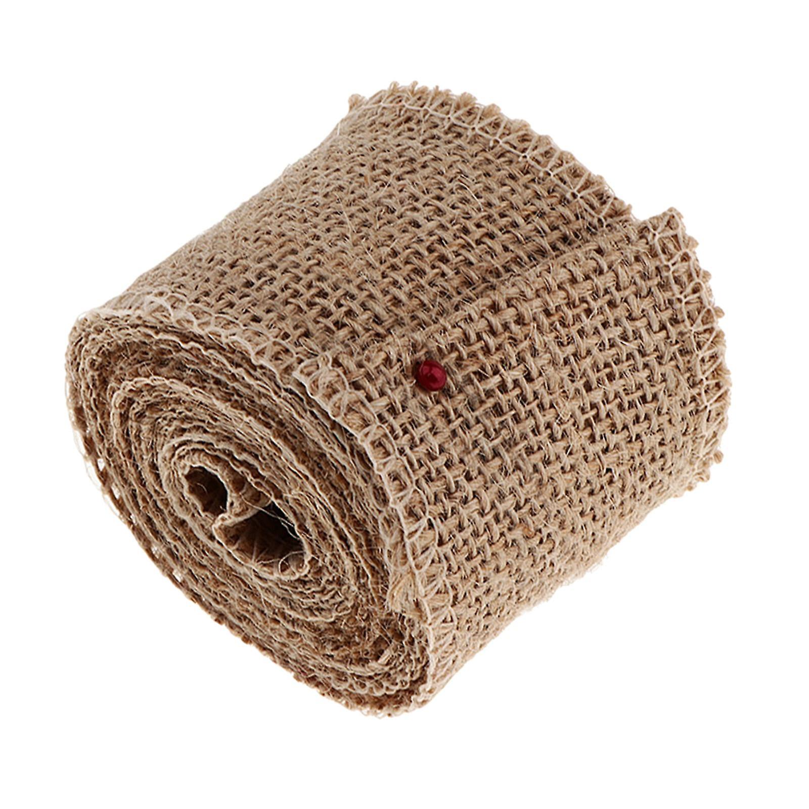 2Meters Natural Rustic Jute Burlap Hessian Ribbon for Wedding 2.5cm Width