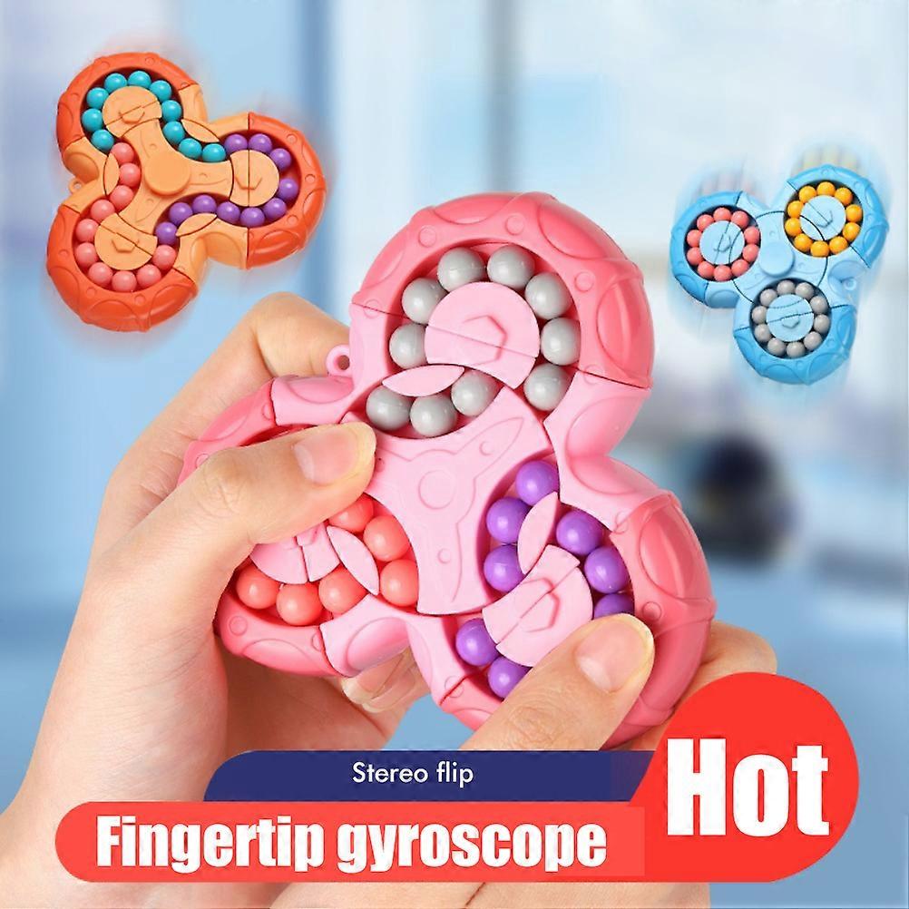 6-sides Bean Rotating Cube Toy for Kids and Adults Portable Fingertip Triangular Gyroscope Toy Decompression Educational Toy