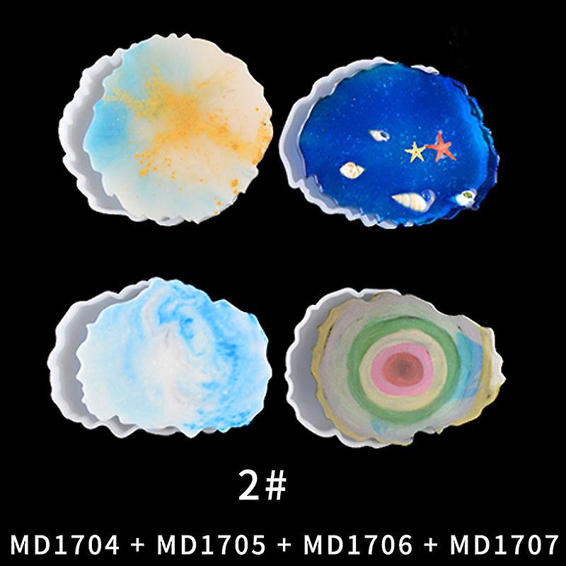 Irregular Crystal Epoxy DIY Silicone Coasters Mold Non-slip Insulation Pad Combination Set