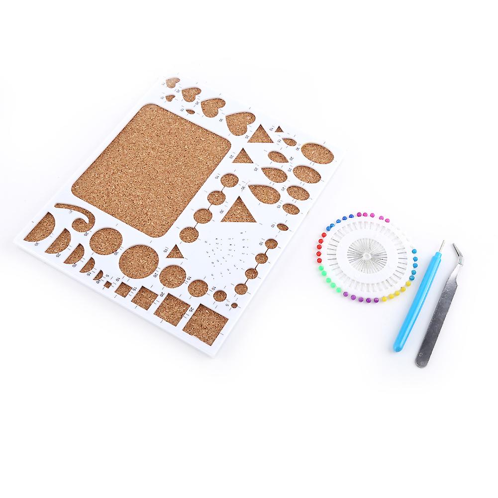 4pcs Paper DIY Set Quilling Tools Template Mould Board Tweezer Pins Slotted Tool Kit White
