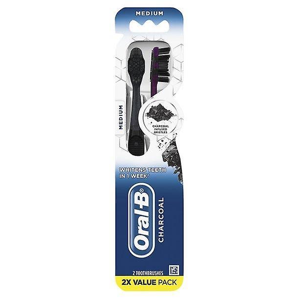 Oral-b Kull Tannbørste, Medium Kull Bust, 2 Ct