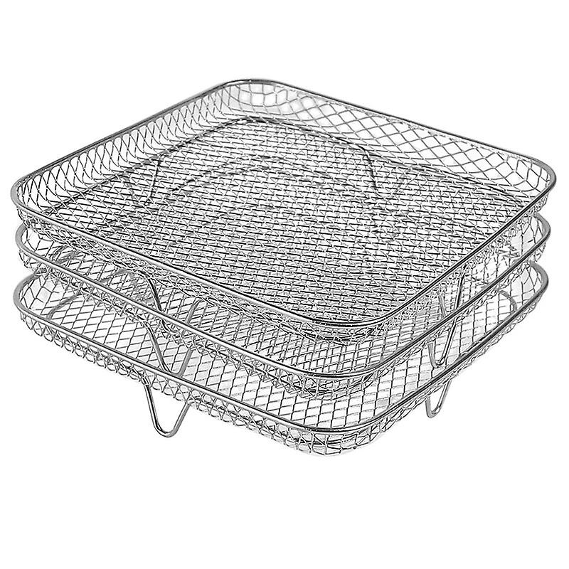 8 Inch Air Fryer Rack For Instant Vortex Air Fryer,,COSORI Air Fryer,Square Three Stackable Dehydrator Racks~14870