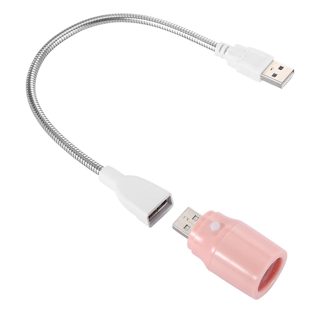 5V 1W Durable Mini Plastic USB LED Lamp Light for Study Desk Pink with USB Hose