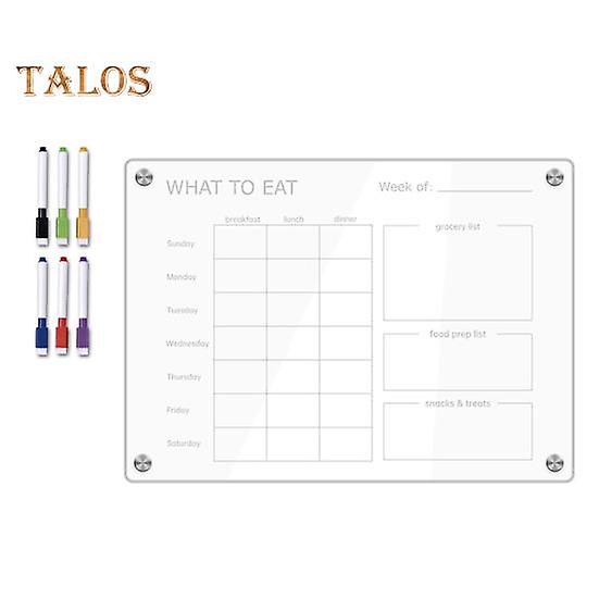 Acrylic Fridge Calendar Colorful Magnetic with Highlight Markers Weekly Planning Board for Home