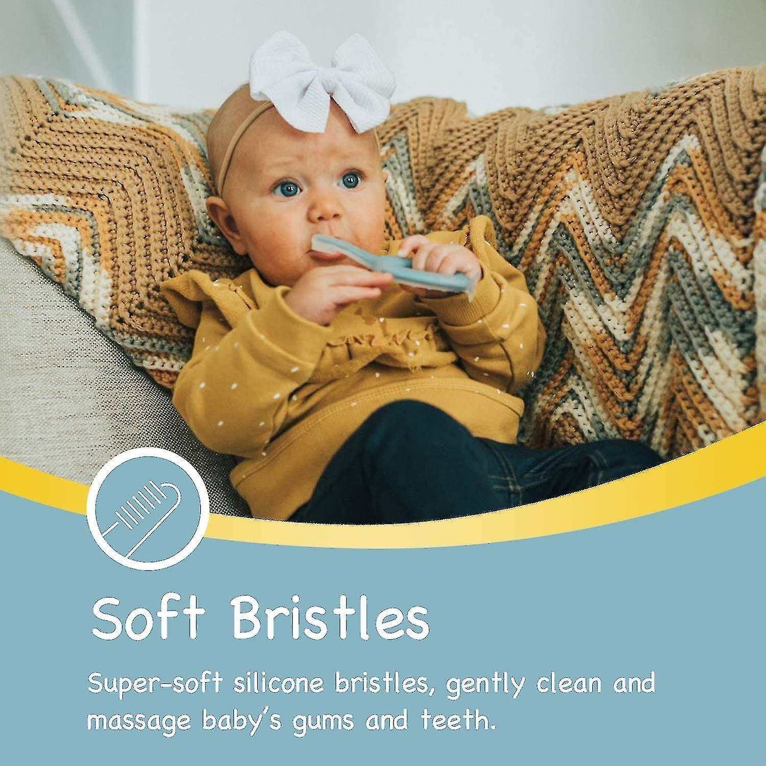 4 Pcs Infant Training Toothbrush With Suction Base, Soft Silicone