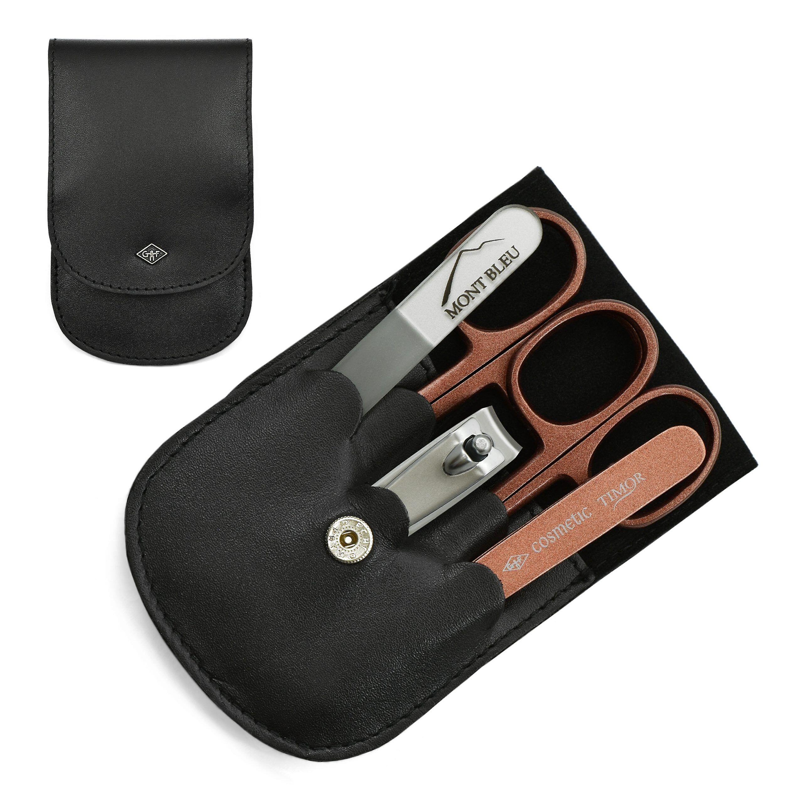 Giesen & Forsthoff's Timor 5-piece Manicure Set in Leather Case - Red