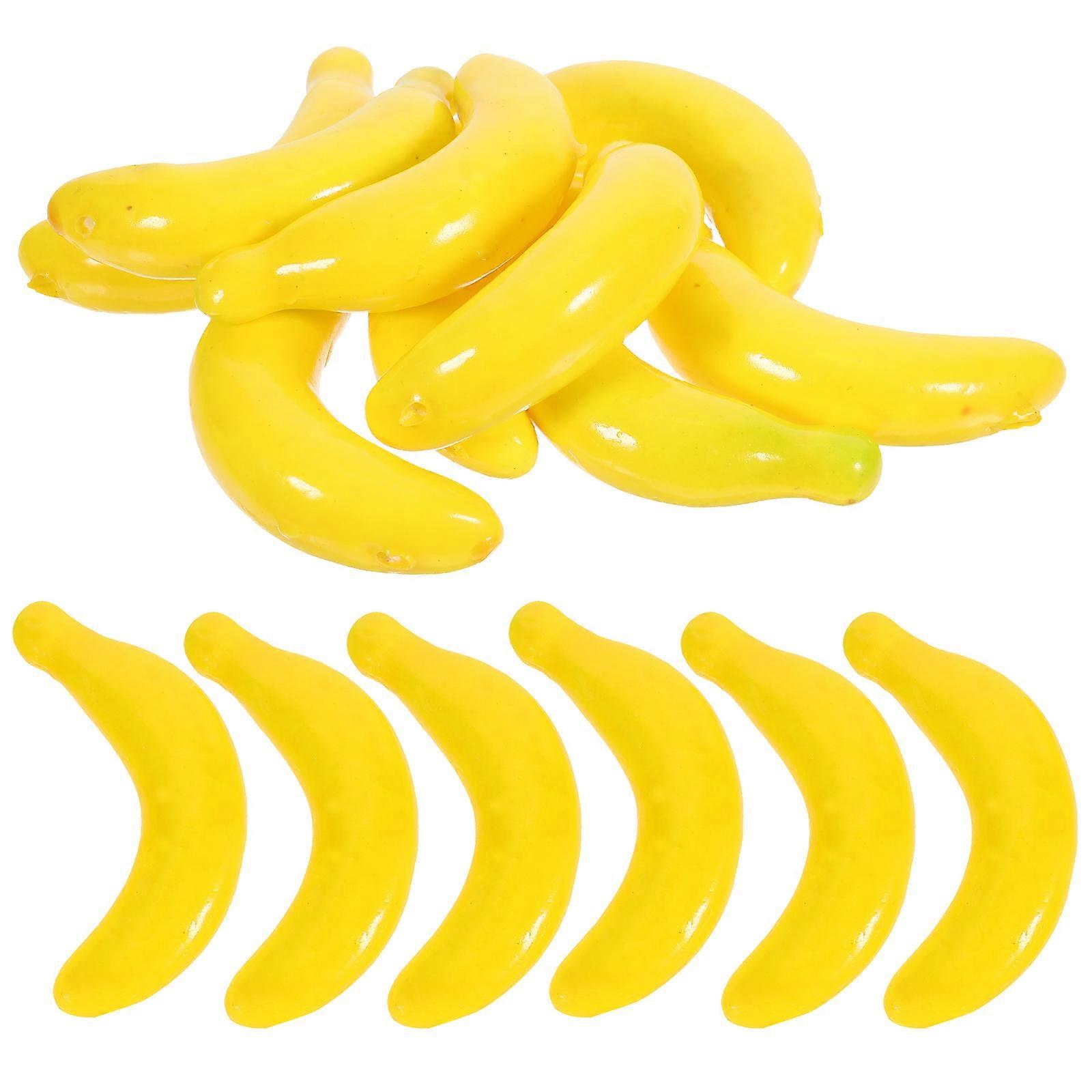20pcs Artificial Banana Model Simulation Banana Decor Fake Fruit Model Photo Prop