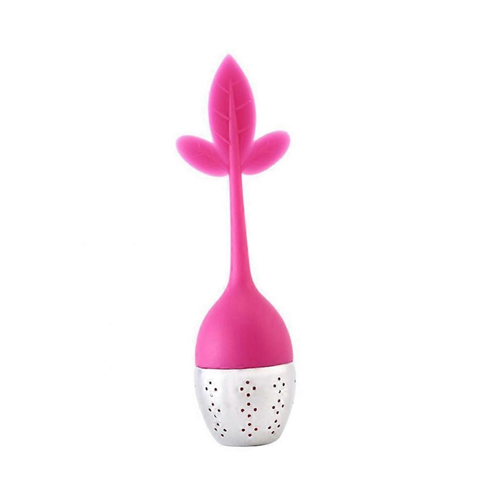 Maple Leaf Shape Tea Infuser Strainer Filter Colander Home Office Tea Tool(Rose Red)