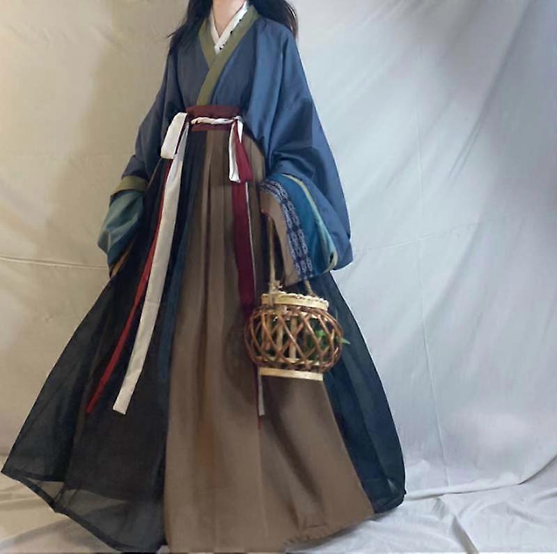 Femmes Hanfu Robe Ancien Chinois Hanfu Ensembles Femme Scène Costume Shoot Cosplay Costume Hanfu Tenue Pour Femmes Bleu Ensemble complet