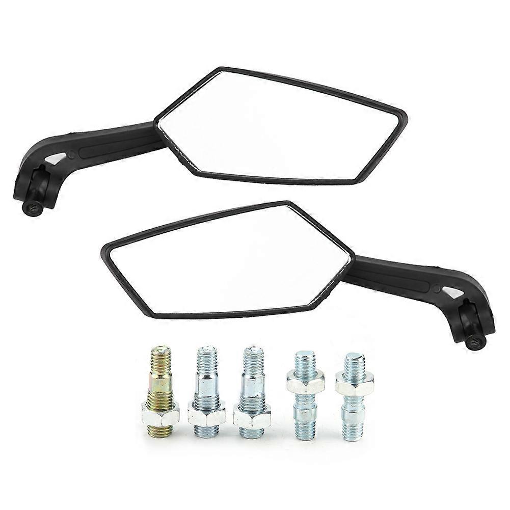 2 pcs Set Motorcycle Black l bar & R Bar Retro Side Rearview Mirror