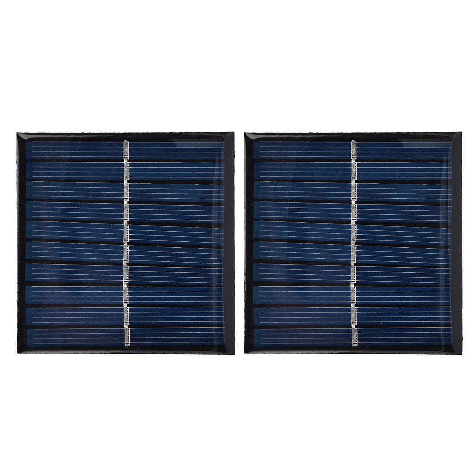 2pcs Mini Solar Panel Portable Encapsulated Cell Epoxy Flexible Diy Use 0.7w 5v 0140ma