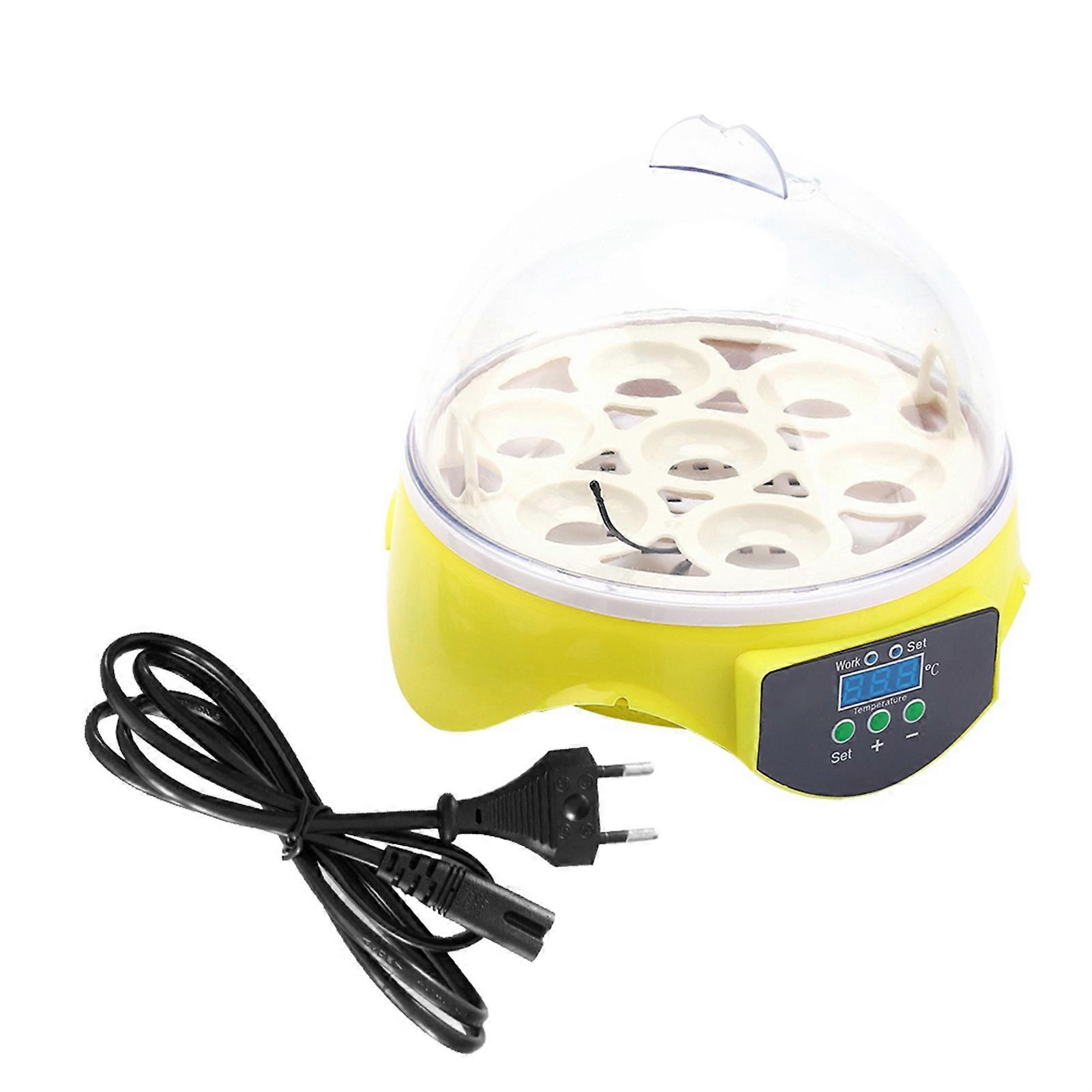 Mini Digital 7 Egg Capacity Chicken Duck Bird Hatch Incubator Tool Kit EU Plug 220V